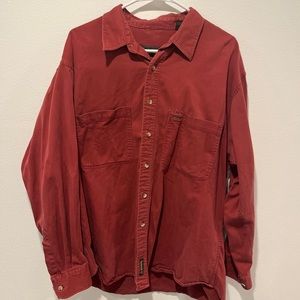Mens Timberland Size Large Red Button Up